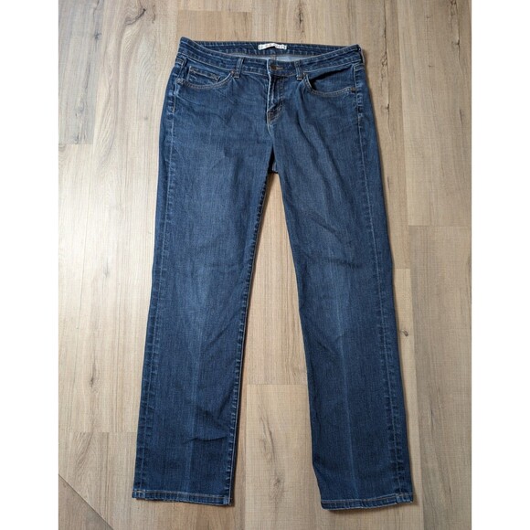 J Brand Curvy Fit Straight Leg Cigarette Size 32 Blue Jeans Pure Stretch USA - Picture 1 of 9